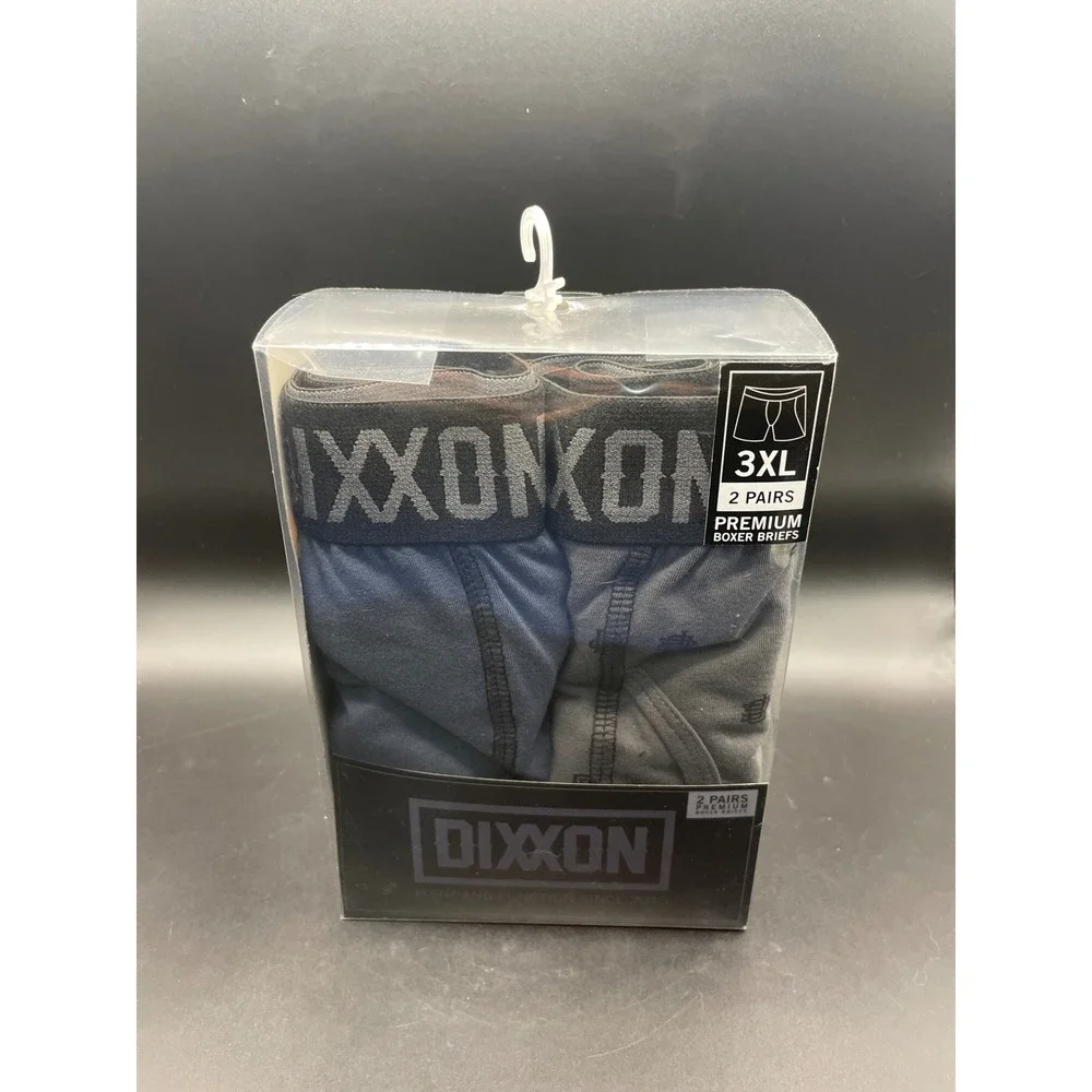 Dixxon Flannel Co Premium Boxer Briefs 2 Pack Mens 3XL Blue Grey New In Box